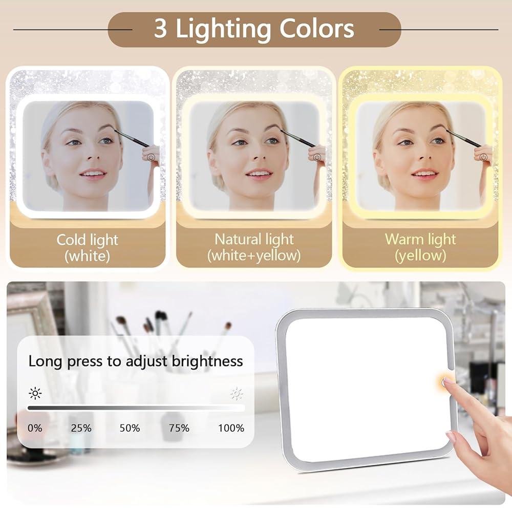 Cosmetiquera Premium con Espejo LED y Compartimentos Ajustables