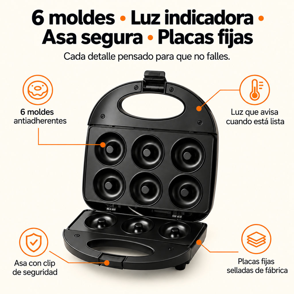 Máquina de Mini Donas - doraditas en minutos