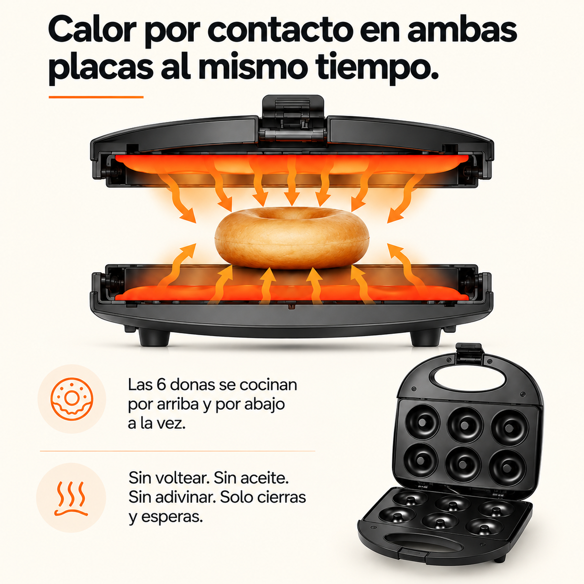 Máquina de Mini Donas - doraditas en minutos
